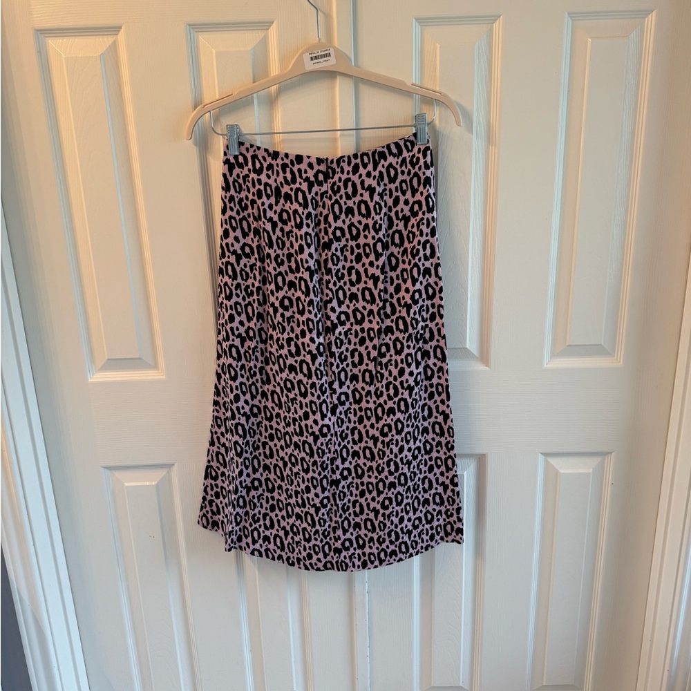 Maje Purple Leopard Midi Skirt with Slit - Picture 3 of 6